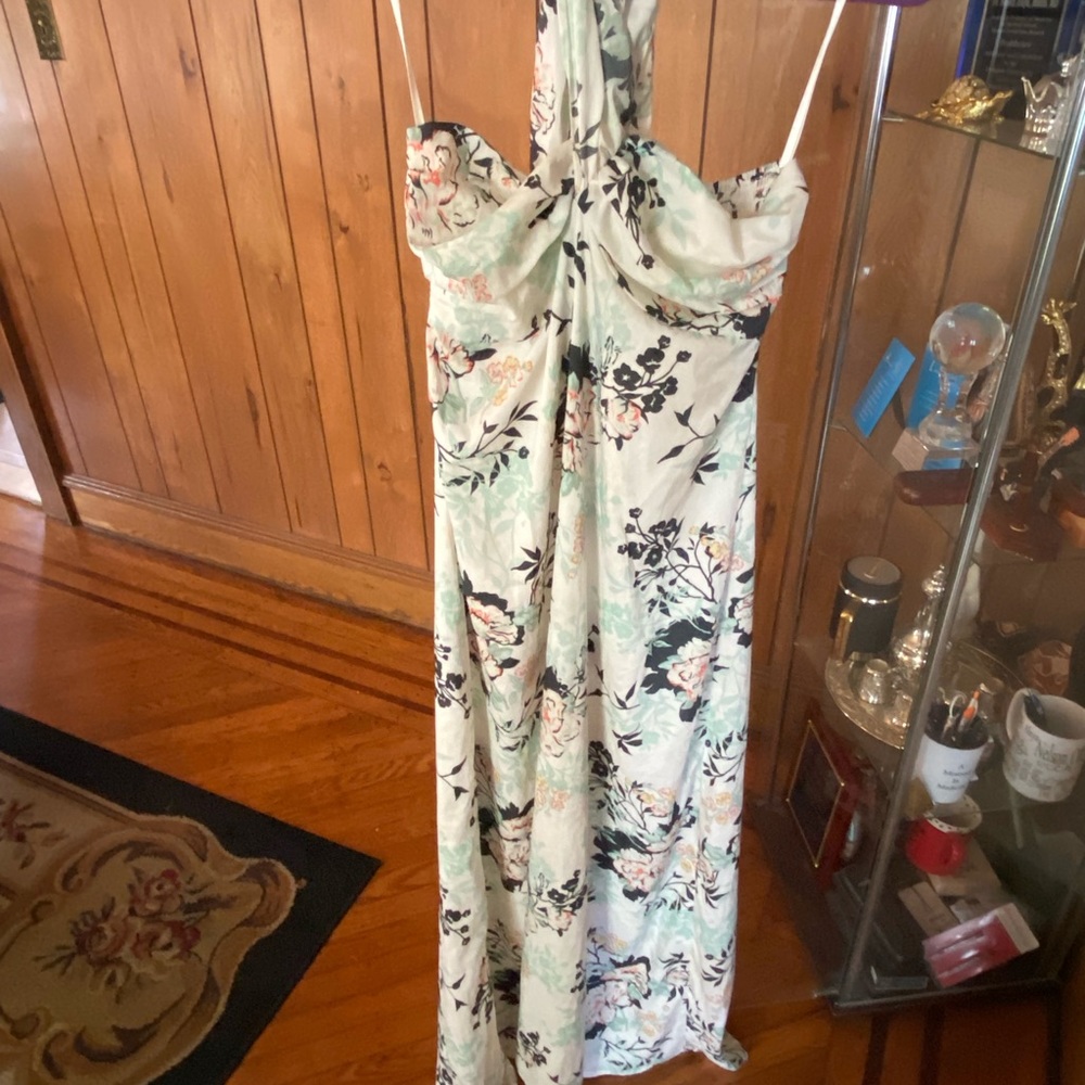 multi colored maxi flower dress